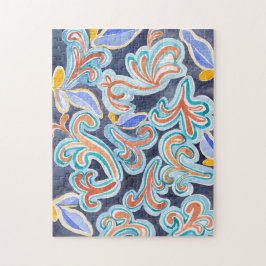 ヴィンテージ抽象芸術ウォーターカラーアートジグソーパズル ジグソーパズル