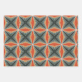 ヴィンテージ抽象芸術カラフルクリスマスパターン ラッピングペーパーシート (正面)