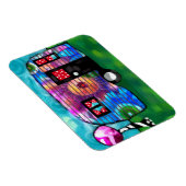 ヴィンテージ抽象芸術キャンプトレーラーフローラハッピーキャンパー マグネット (右側)