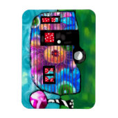 ヴィンテージ抽象芸術キャンプトレーラーフローラハッピーキャンパー マグネット (縦)