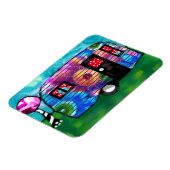 ヴィンテージ抽象芸術キャンプトレーラーフローラハッピーキャンパー マグネット (左側)