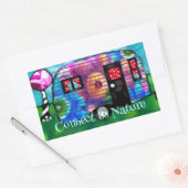 ヴィンテージ抽象芸術キャンプトレーラーフローラハッピーキャンパー 長方形シール (封筒)