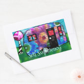 ヴィンテージ抽象芸術キャンプトレーラーフローラハッピーキャンパー 長方形シール (封筒)