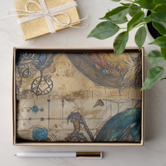 ヴィンテージ抽象芸術グランジの分離 薄葉紙 (ギフト)