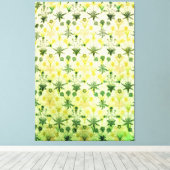 ヴィンテージ抽象芸術グリーンボタニックガーデン キャンバスプリント (インサイチュ (ウッドフロア))