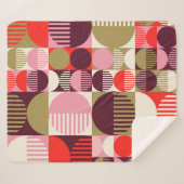 ヴィンテージ抽象芸術シームレス幾何学模様 シェルパブランケット (正面(横))