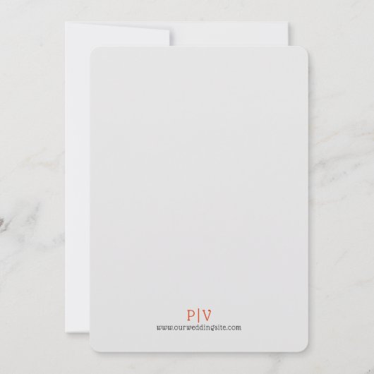 ヴィンテージ抽象芸術フレーム凸版スタイル結婚 招待状 (裏面)