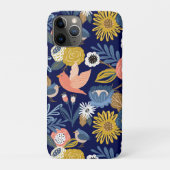 ヴィンテージ抽象芸術フローラの植物および鳥のパターン Case-Mate iPhoneケース (裏)