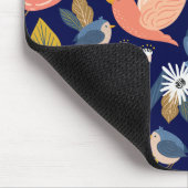 ヴィンテージ抽象芸術フローラ植物鳥柄 マウスパッド (コーナー)