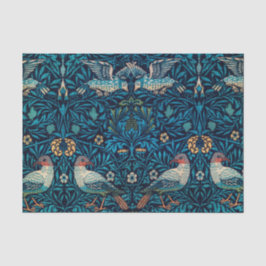 ヴィンテージ抽象芸術フローラ植物鳥柄 薄葉紙