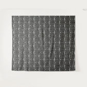 ヴィンテージ抽象芸術フローラ（白黒） タペストリー (正面(横))