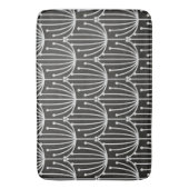 ヴィンテージ抽象芸術フローラ（白黒） バスマット (正面縦)