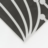 ヴィンテージ抽象芸術フローラ(白黒) フリースブランケット (角)