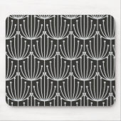 ヴィンテージ抽象芸術フローラ(白黒) マウスパッド (正面)