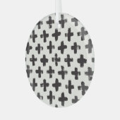 ヴィンテージ抽象芸術ブラシストロークの背景 ガラスオーナメント (正面左)