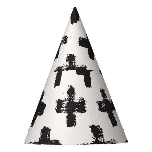 ヴィンテージ抽象芸術ブラシストロークの背景 パーティーハット (正面)