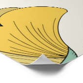 ヴィンテージ抽象芸術ラインアートフローライラストレーション継ぎ目 ポスター (角)