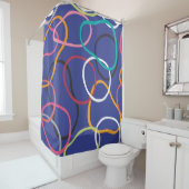 ヴィンテージ抽象芸術円帯パターン シャワーカーテン (インサイチュ)