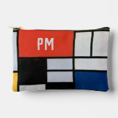 ヴィンテージ抽象芸術合成バイピートモンドリアン アクセサリーポーチ (正面)