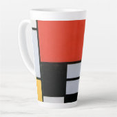 ヴィンテージ抽象芸術合成バイピートモンドリアン カフェラテマグ (左アングル)