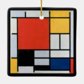 ヴィンテージ抽象芸術合成バイピートモンドリアン セラミックオーナメント (裏面)