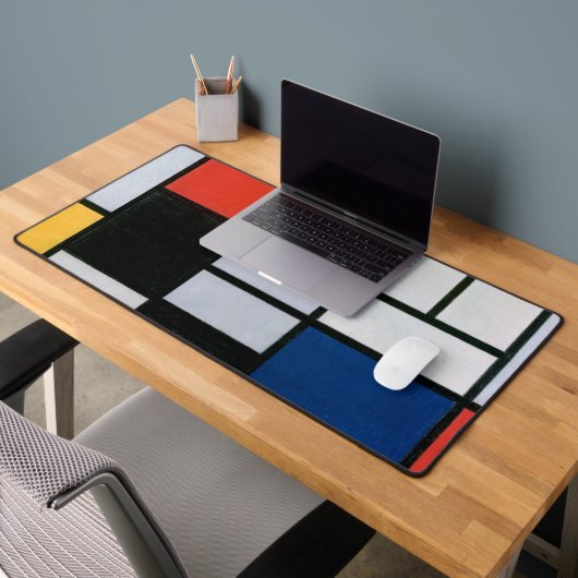 ヴィンテージ抽象芸術合成バイピートモンドリアン デスクマット (オフィス2)