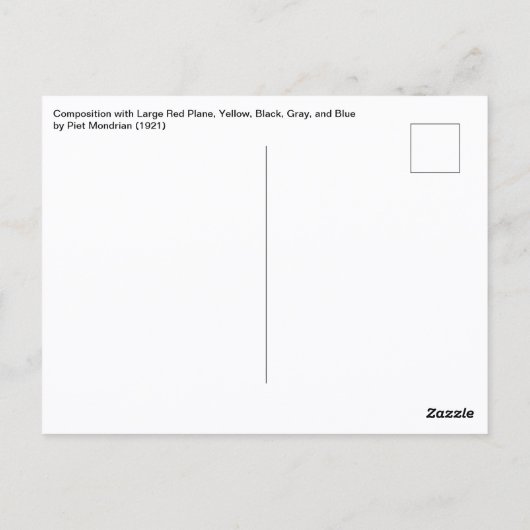 ヴィンテージ抽象芸術合成バイピートモンドリアン ポストカード (裏面)