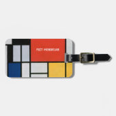 ヴィンテージ抽象芸術合成バイピートモンドリアン ラゲッジタグ (正面横)