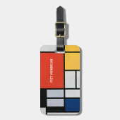 ヴィンテージ抽象芸術合成バイピートモンドリアン ラゲッジタグ (正面縦)