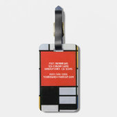 ヴィンテージ抽象芸術合成バイピートモンドリアン ラゲッジタグ (裏面縦)