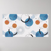 ヴィンテージ抽象芸術幾何学的およびブラシ形状のシームレス ポスター (正面)