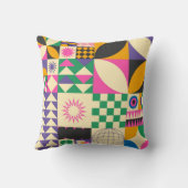 ヴィンテージ抽象芸術幾何学的アートパターン クッション (裏面)