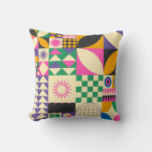 ヴィンテージ抽象芸術幾何学的アートパターン クッション (正面)