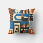 ヴィンテージ抽象芸術幾何学的アートパターン クッション (裏面)