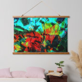 ヴィンテージ抽象芸術木材トップウォールタペストリー、落ち着いた 吊り下げ型タペストリー (寝室)