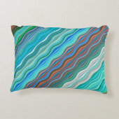 ヴィンテージ抽象芸術波パターン | アクセントクッション (裏面)