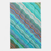ヴィンテージ抽象芸術波パターン | キッチンタオル (縦)