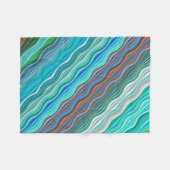 ヴィンテージ抽象芸術波パターン | フリースブランケット (正面(横))