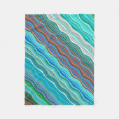 ヴィンテージ抽象芸術波パターン | フリースブランケット (正面)