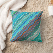 ヴィンテージ抽象芸術波形|装飾用クッション クッション (ブランケット)