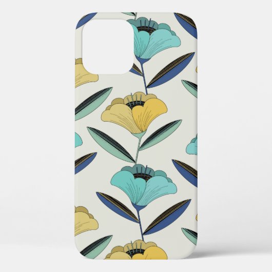 ヴィンテージ抽象芸術線画像フローライラストレーション継ぎ目 Case-Mate iPhoneケース (裏面)