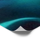 ヴィンテージ抽象芸術美しいティール(緑がかった色)赤い金ゴールド女性1 ポスター (角)