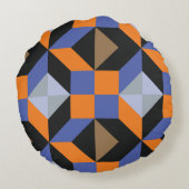 ヴィンテージ抽象芸術背景 ラウンドクッション (裏面)