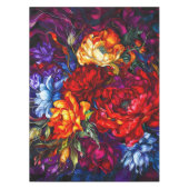 ヴィンテージ抽象芸術花フローラ テーブルクロス (正面)