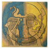 ヴィンテージ抽象芸術象徴主義アールヌーボートゥールプ タイル (正面)