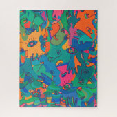 ヴィンテージ抽象芸術顔フィンガードール線 ジグソーパズル (縦)