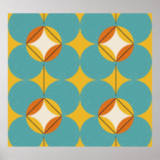 ヴィンテージ抽象芸術、幾何学的スカンジナビア様式。 ポスター
