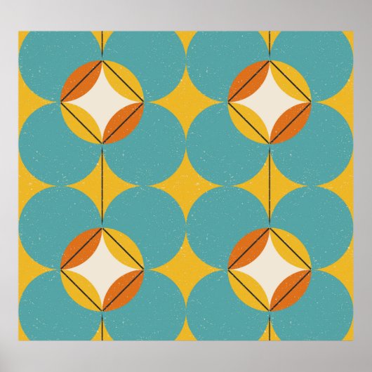 ヴィンテージ抽象芸術、幾何学的スカンジナビア様式。 ポスター (正面)