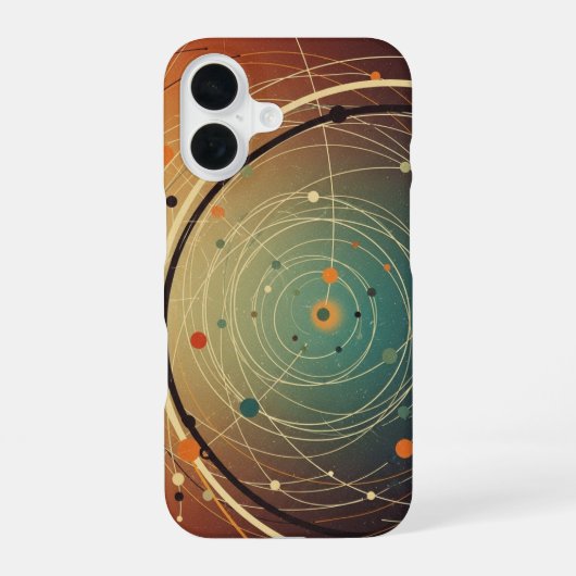 ヴィンテージ抽象軌道マップ iPhone 16ケース (裏面)