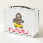 ヴィンテージ拍手モンキー玩具デザイン メタルランチボックス (裏面)